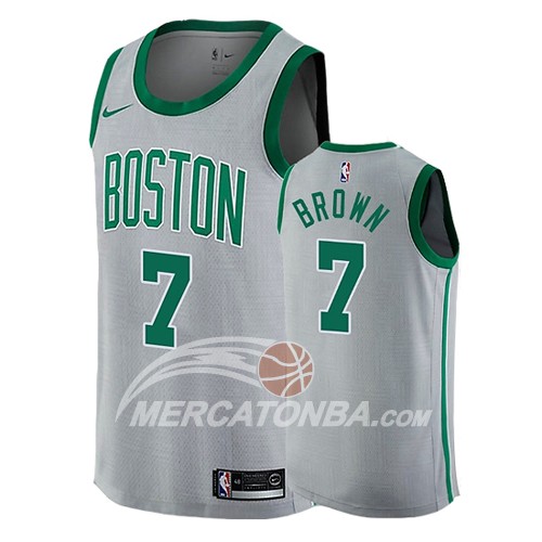 Maglia NBA Boston Celtics Brown Ciudad 2017-18 Grigio